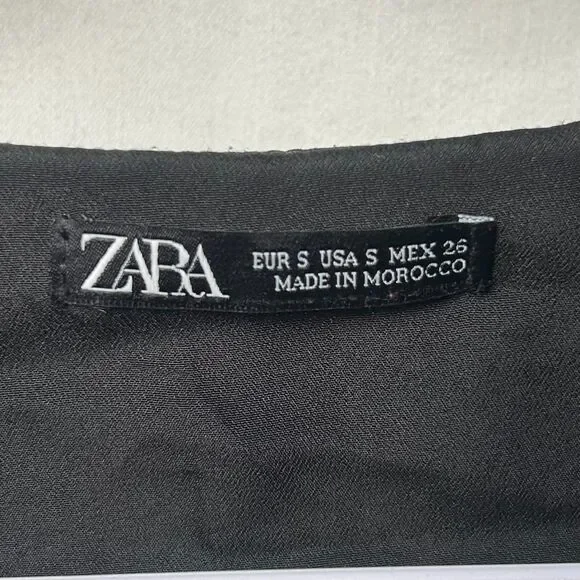 Zara Black Paisley Half-Wrap Festival Dress w/ Fringe Small - Picture 4 of 10